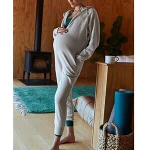 FP Movement x Hatch NWT Heather Grey Warm Up Maternity Hoodie Jumpsuit XS